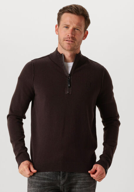 BUTCHER OF BLUE Pull CLIFDEN HALFZIP en marron - large