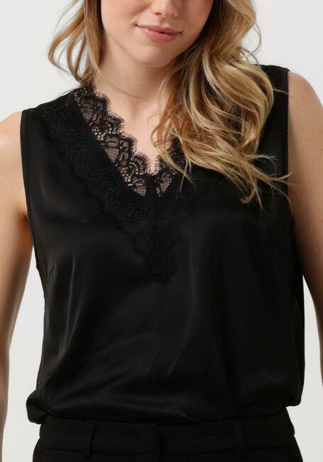 Zwarte SUMMUM Top SINGLET SILKY SATIN - large