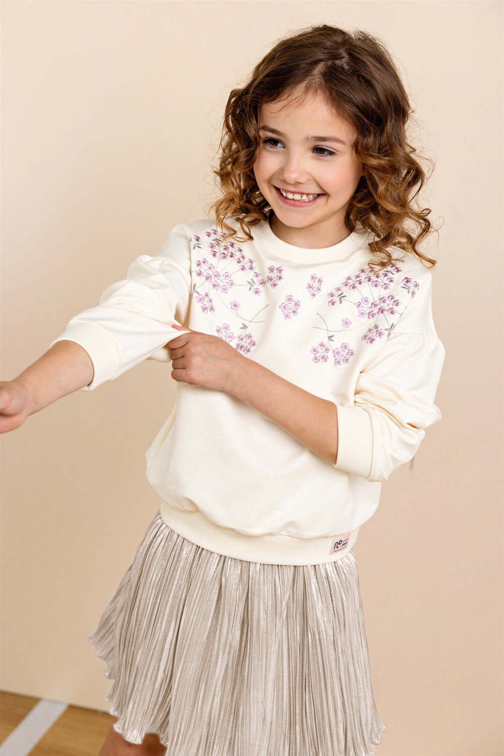 NONO Mini robe NELE METALLIC PLISSEE SKIRT en or - large