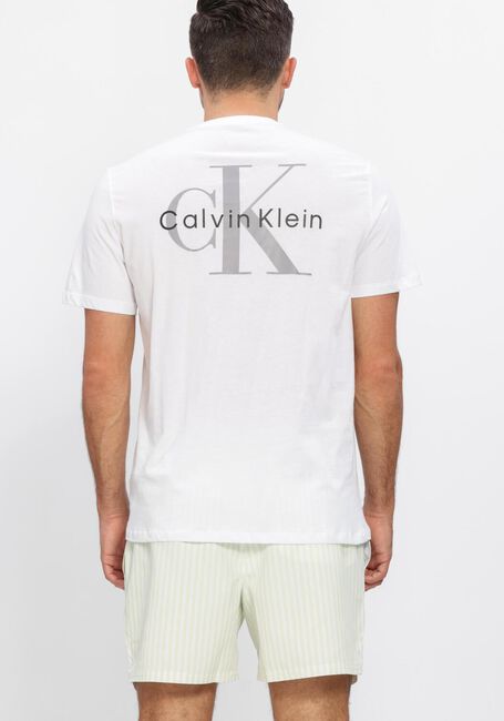 CALVIN KLEIN T-shirt SS 30S CLASSIC BACK MONOLOGO TEE en blanc - large
