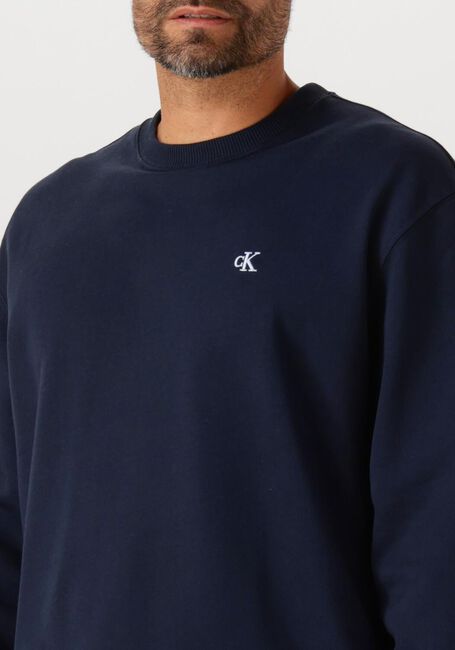 CALVIN KLEIN Chandail LS EU 350TERRY MONOGRAM CN SWEAT Bleu foncé - large