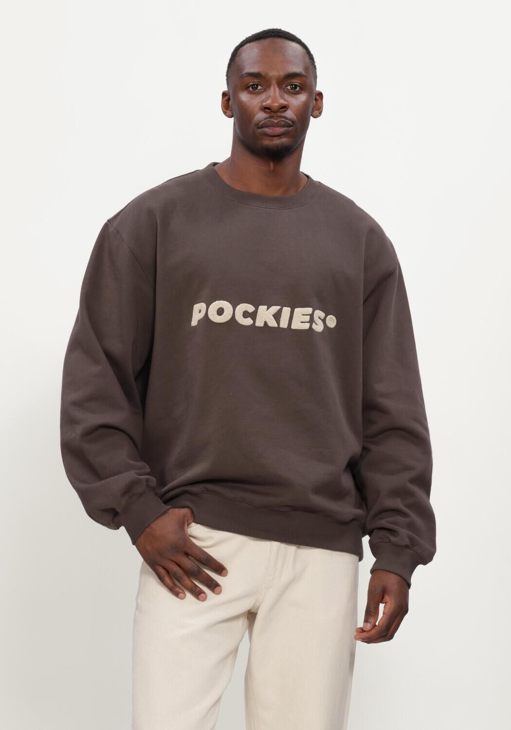 POCKIES Chandail SHEPHERD CREW en marron - large