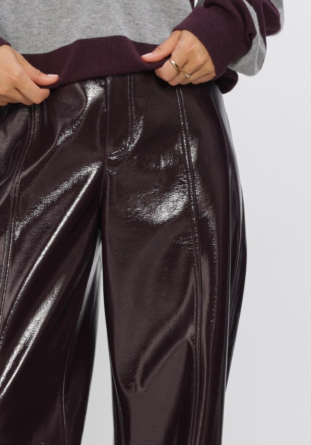 Bordeaux DANTE6 Pantalon SCENE PATENT FAUX LEATHER PANTS - large