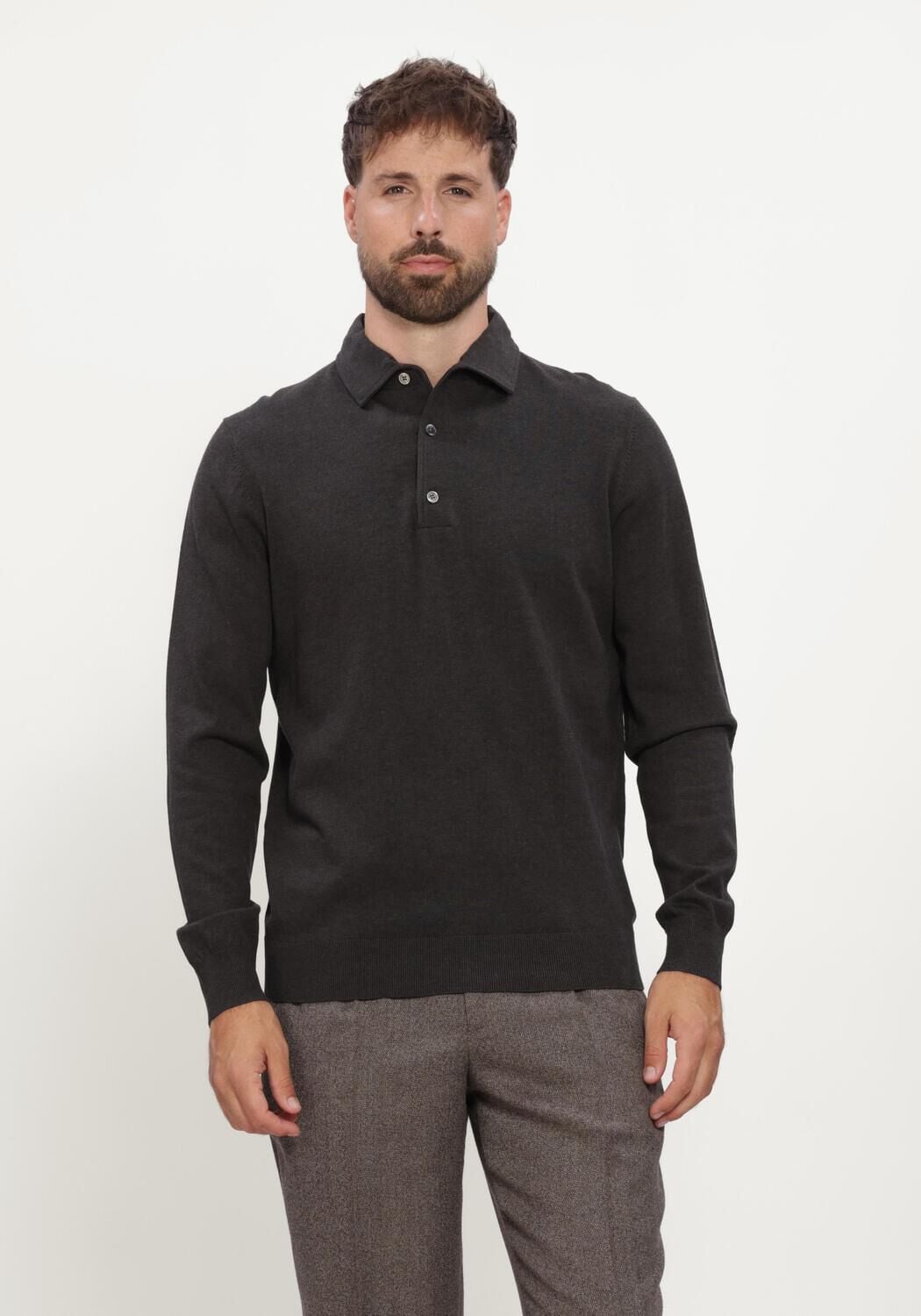 Bruine PROFUOMO Trui LUXURY BASIC - large