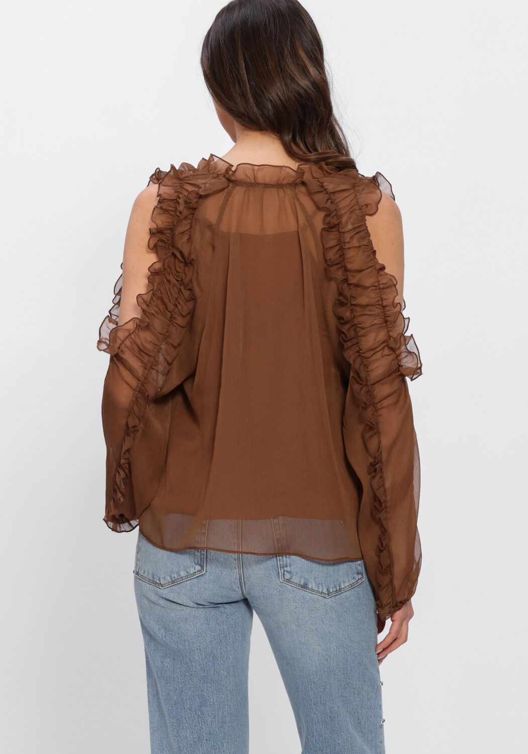DANTE6 HARMONY BOHO CHIFFON TOP Hauts & T-shirts en marron - large