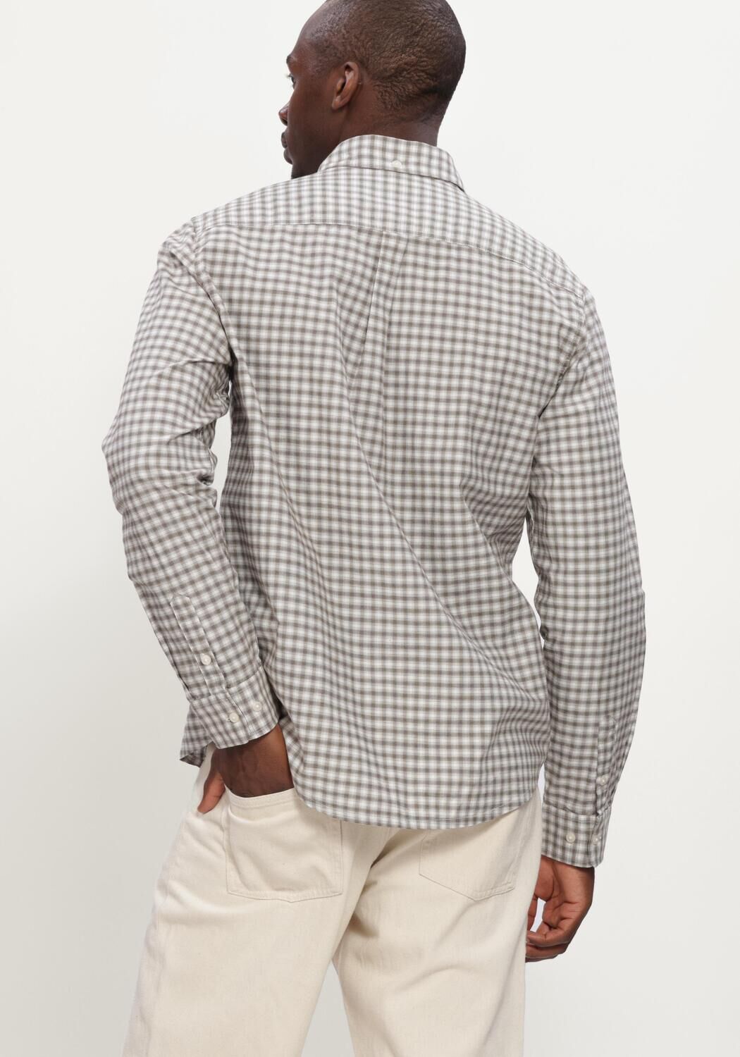 Bruine LES DEUX Casual overhemd TWO TONE MINI CHECK SHIRT - large