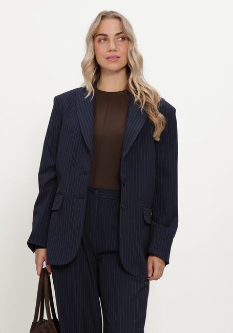 Donkerblauwe SUMMUM Blazer BLAZER VISCOSE BLEND STRIPE - large