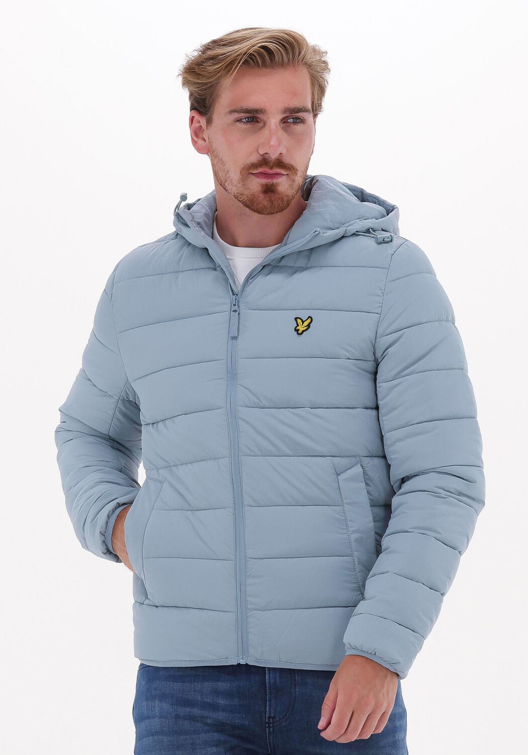 Lyle and scott blue puffer jacket discount