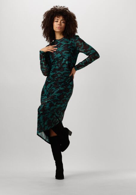 POM AMSTERDAM Robe midi CAMO TEAL GREEN MESH en vert - large