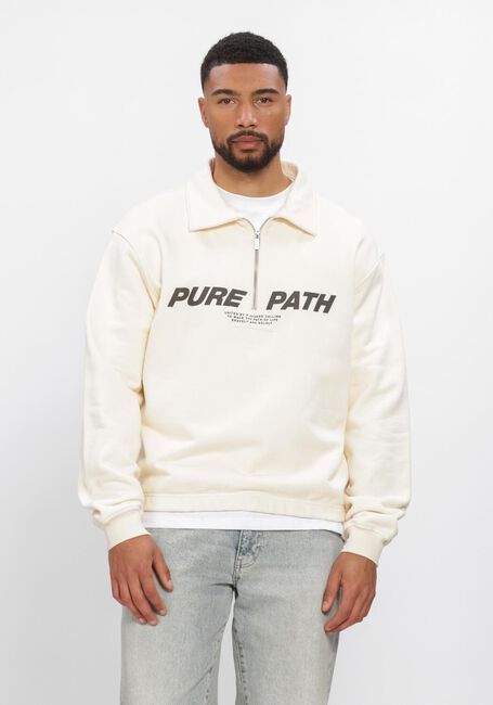 PURE PATH Polo POLO HALF ZIP Cr&egrave;me - large
