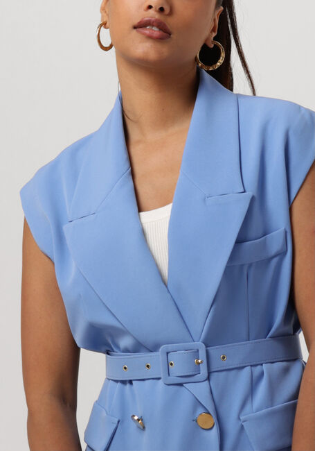 ACCESS Gilet DOUBLE-BREASTED WAISTCOAT WITH BELT en bleu - large