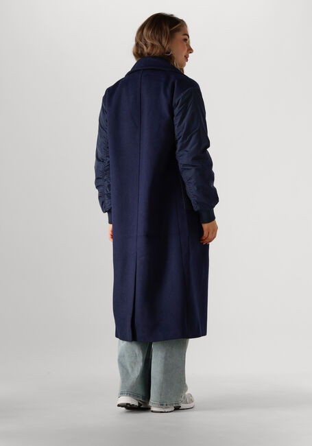 COLOURFUL REBEL Manteau ADA CONTRAST WOOL LONG COAT Bleu foncé - large