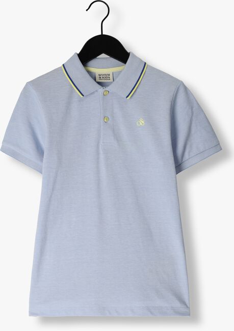 Lichtblauwe SCOTCH & SODA Polo TWO-TONE POLO WITH TIPPING - large