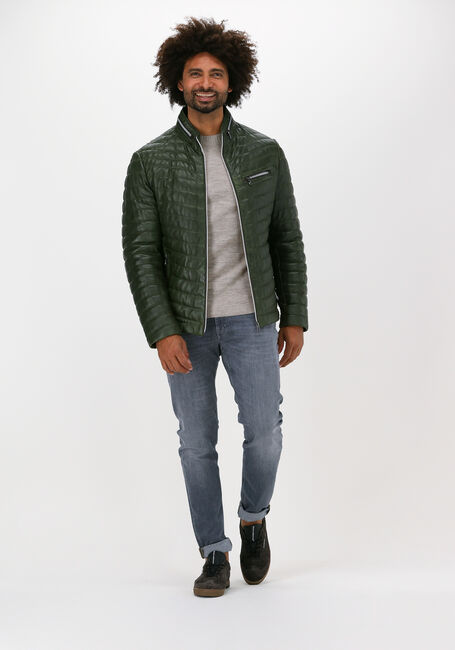 MILESTONE Veste en cuir DAMIANO en vert - large