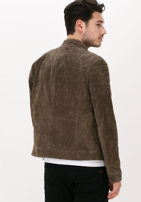 GOOSECRAFT Veste en cuir ANYTIME BIKER en marron - large