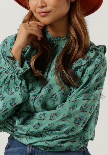 Blauwe SISSEL EDELBO  JUANA SILK SHIRT - large