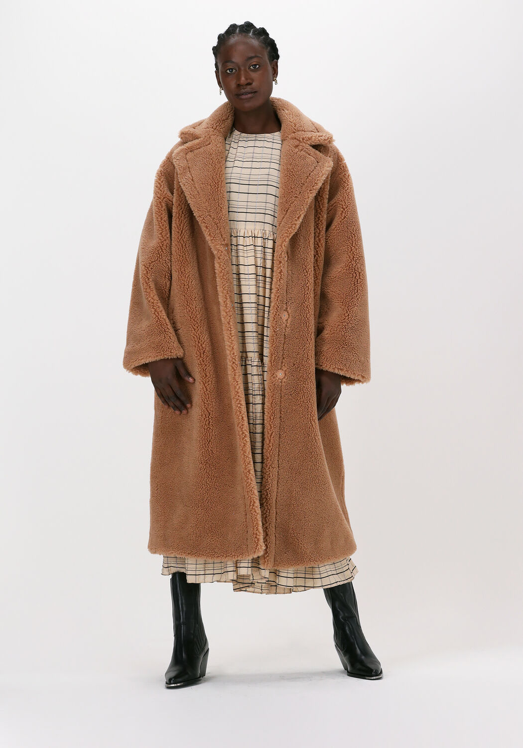 STAND STUDIO Manteau Teddy MARIA COAT TEDDY en camel Omoda