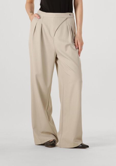 Beige NEO NOIR Wijde broek ZALKA EYELET PANTS - large
