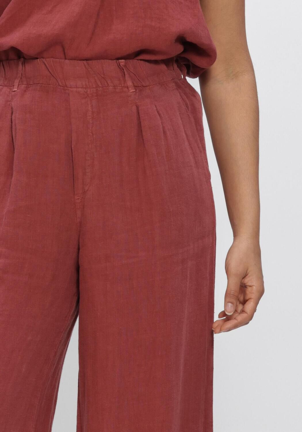 PENN & INK Pantalon large TROUSERS en rose - large