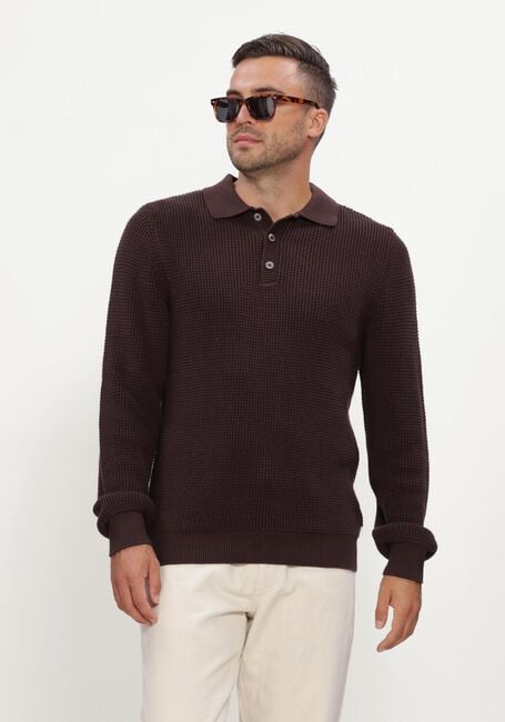 Bruine JC RAGS Trui POLO LONG SLEEVE EFE - large