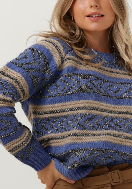 Blauwe SCOTCH & SODA Trui METALLIC FAIR ISLE PULLOVER - large