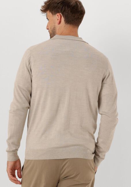 PROFUOMO Polo POLO OPEN COLLAR LS MERINO en beige - large