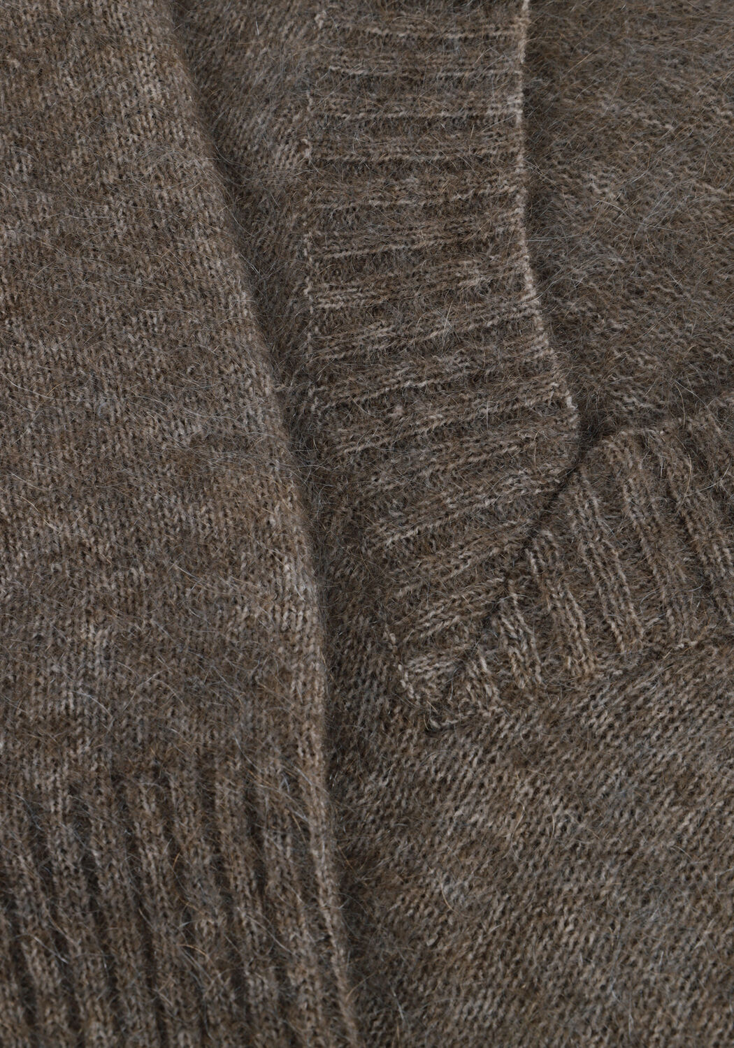 SECOND FEMALE Pull BROOK KNIT LOOSE V-NECK en marron - large