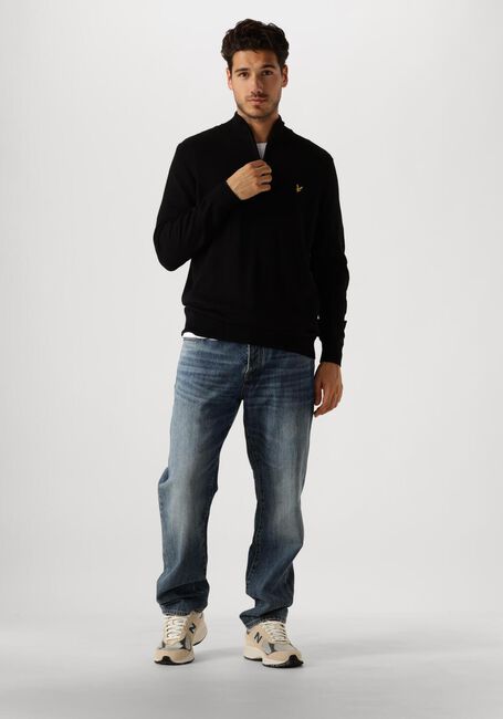 Zwarte LYLE & SCOTT Trui COTTON MERINO QUARTER ZIP JUMPER - large