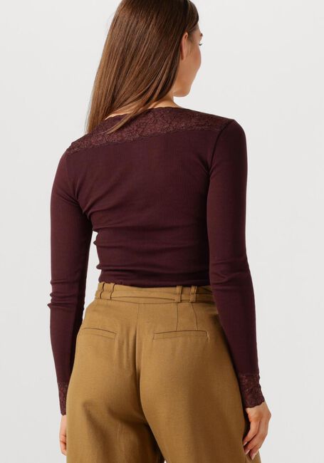 Bordeaux ROSEMUNDE Top BERNADINE ORGANIC T-SHIRT LACE - large