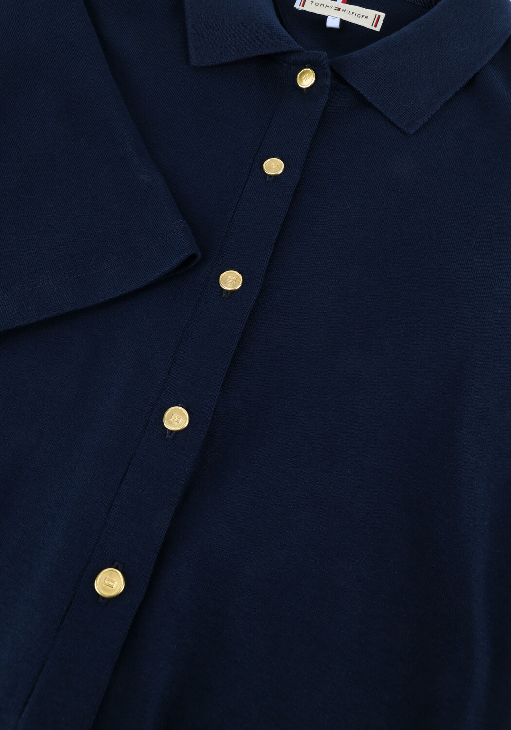 TOMMY HILFIGER Robe midi GOLD BUTTON F+F MIDI DRESS Bleu fonc&eacute; - large