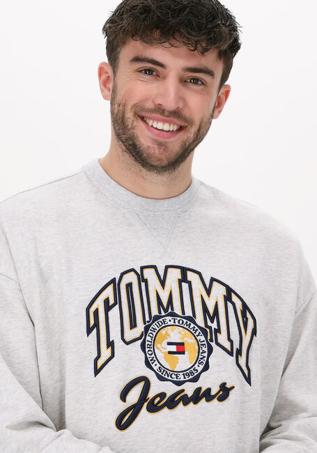 TOMMY JEANS Chandail TJM COLLEGE ARCHIVE CREW Gris clair - large