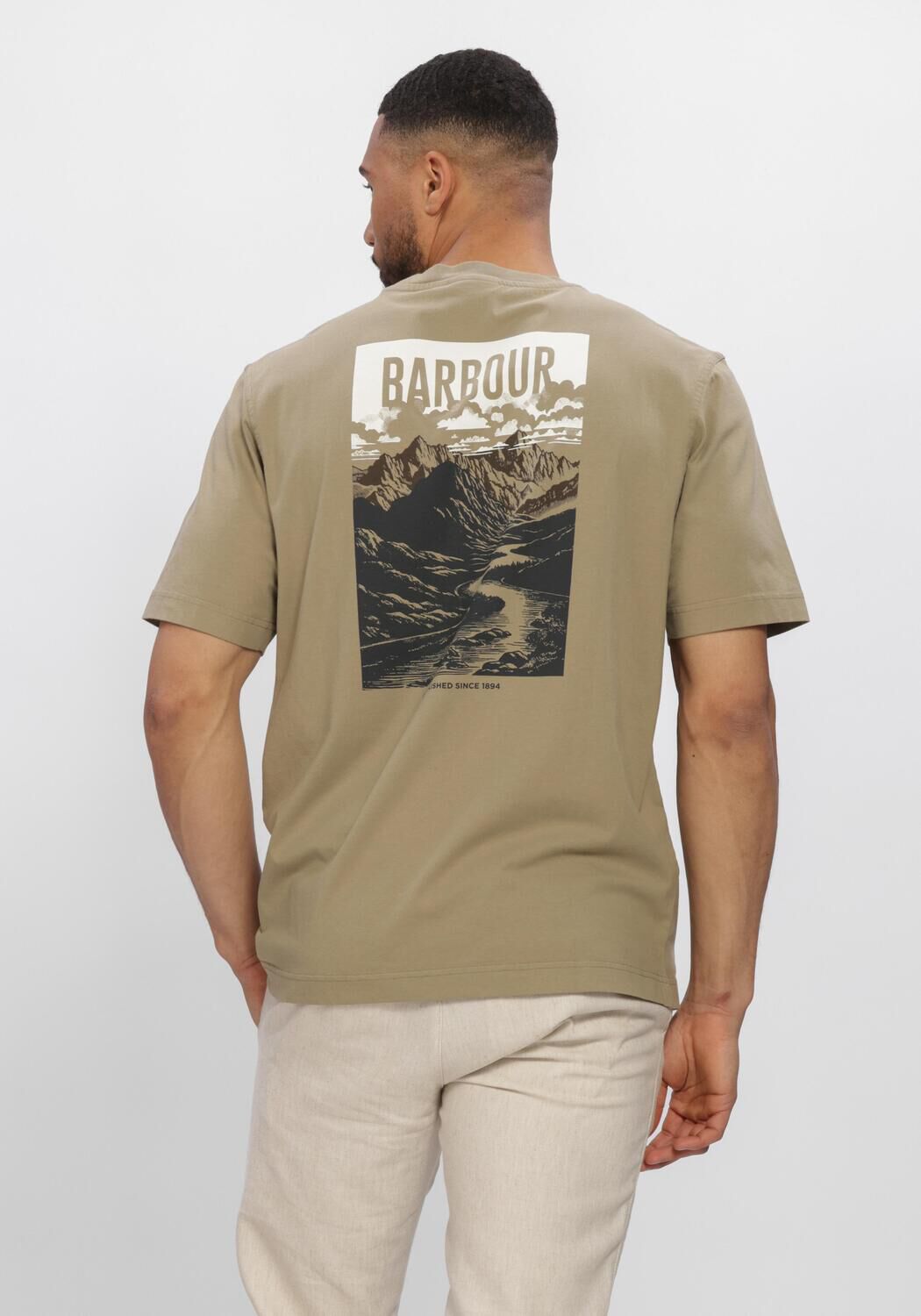 Groene BARBOUR T-shirt MORDEN RELAXED GRAPHIC T-SHIRT - large