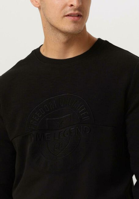 PME LEGEND Pull CREWNECK SLUB-LOOK JACQUARD SWEAT en noir - large