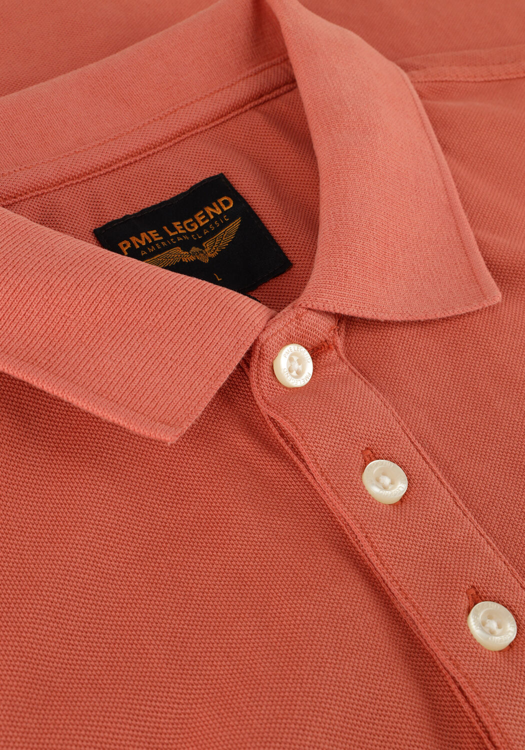 PME LEGEND Polo SHORT SLEEVE POLO GARMENT DYE en rouge - large