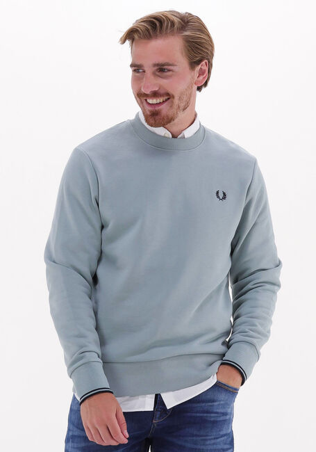 FRED PERRY Pull CREW NECK SWEATSHIRT Bleu clair - large