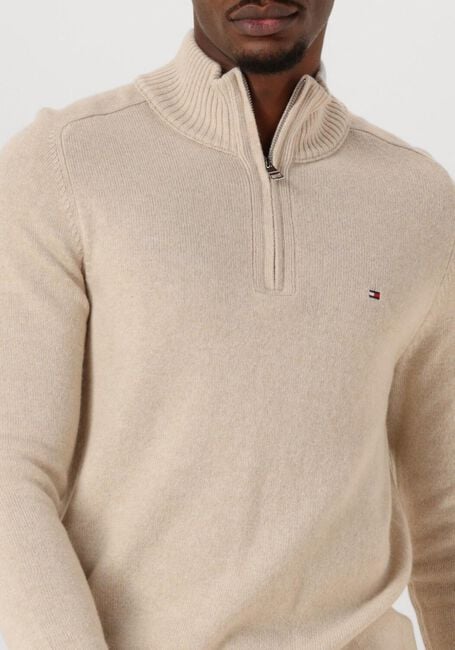 Ecru TOMMY HILFIGER Trui LAMBSWOOL ZIP MOCK - large