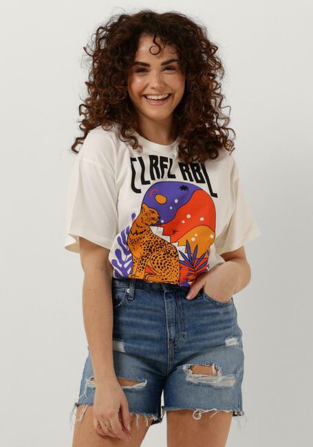 COLOURFUL REBEL T-shirt PANTHER MOON LOOSEFIT TEE Blanc - large