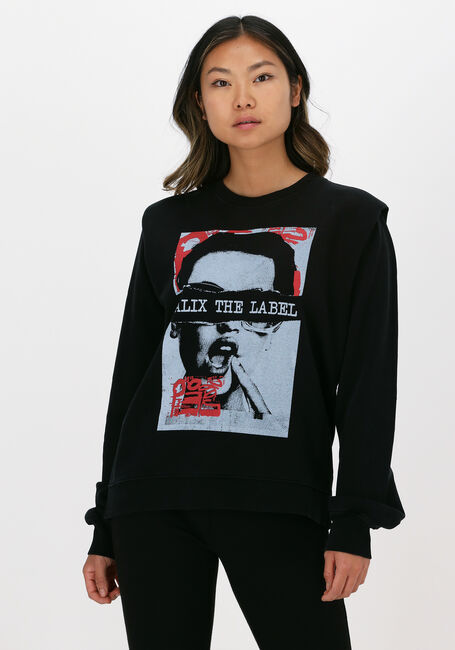 ALIX THE LABEL Chandail ORGANIC PHOTO OVERSIZED SWEATE en noir - large