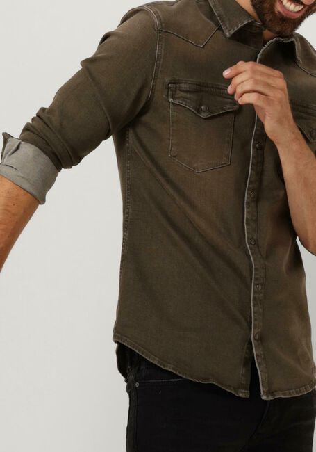PUREWHITE Surchemise DENIM SHIRT WITH PEARL BUTTONS en vert - large