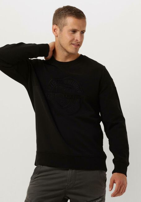 PME LEGEND Pull CREWNECK SLUB-LOOK JACQUARD SWEAT en noir - large