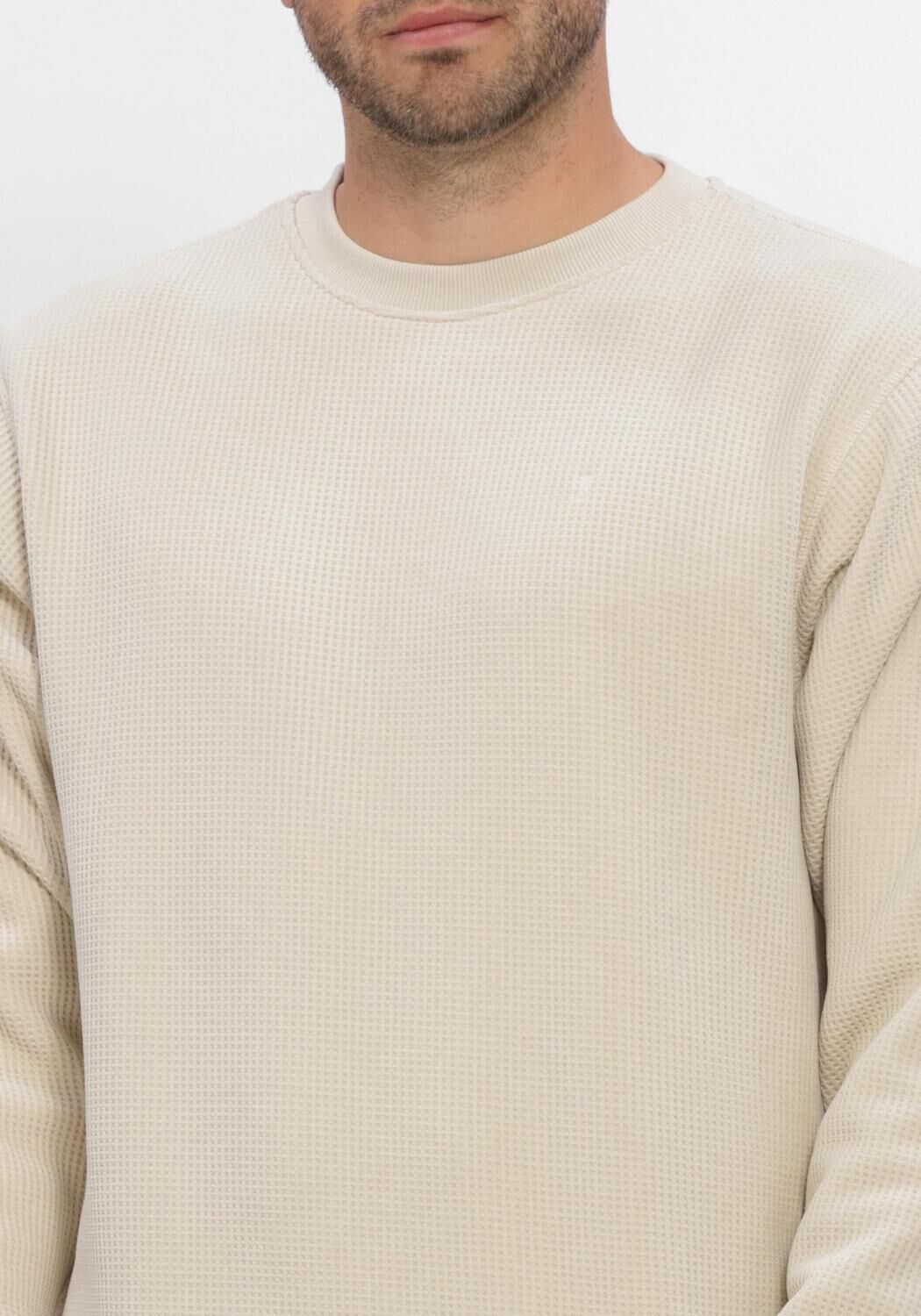 BUTCHER OF BLUE Pull FLUX HEAVY WAFFLE SWEAT en beige - large