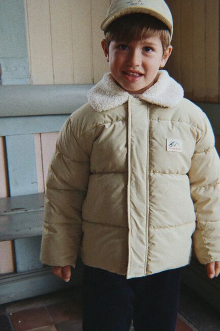 Beige KONGES SLOJD Gewatteerde jas ALPI COLLAR JACKET GRS - large