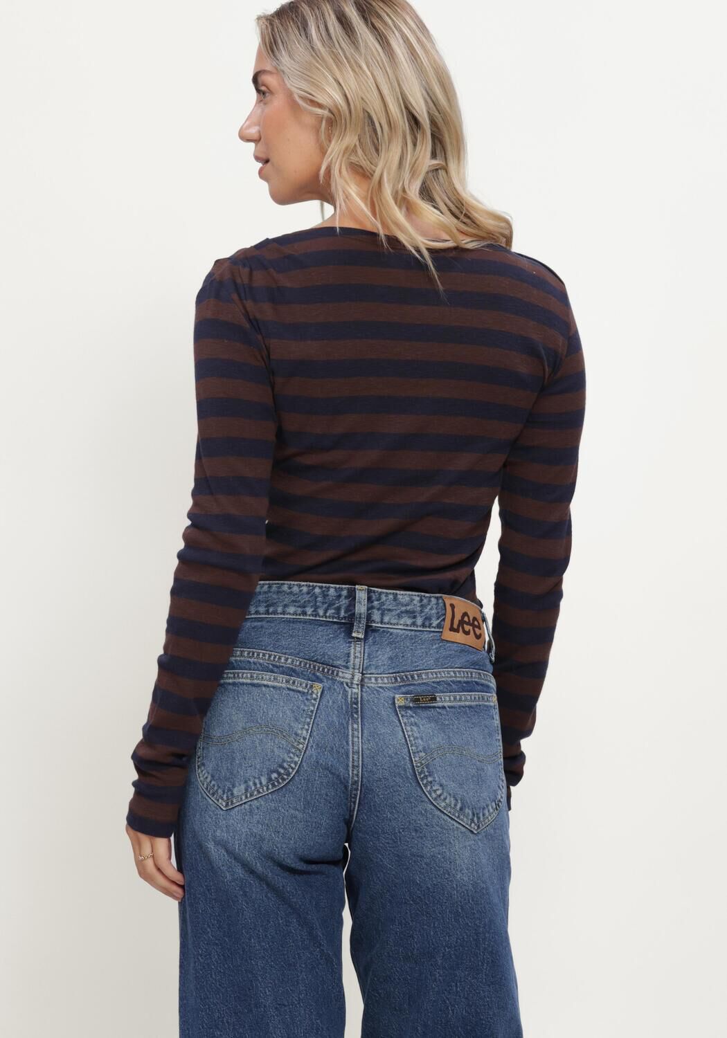 Bruine BY-BAR Top LEYA BIG STRIPE TOP - large