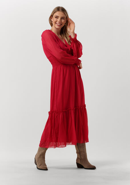 NA-KD Robe maxi SMOCKED DETAIL ANKLE DRESS en rouge - large