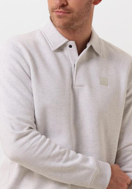 Witte PME LEGEND Truien/vesten HALF BUTTON COLLAR SOFT BRUSHED FLEECE - large