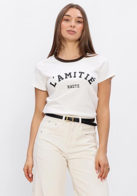 HAUTE L'AMITI&Eacute; T-shirt NECKLINE LOGO TEE Blanc - large