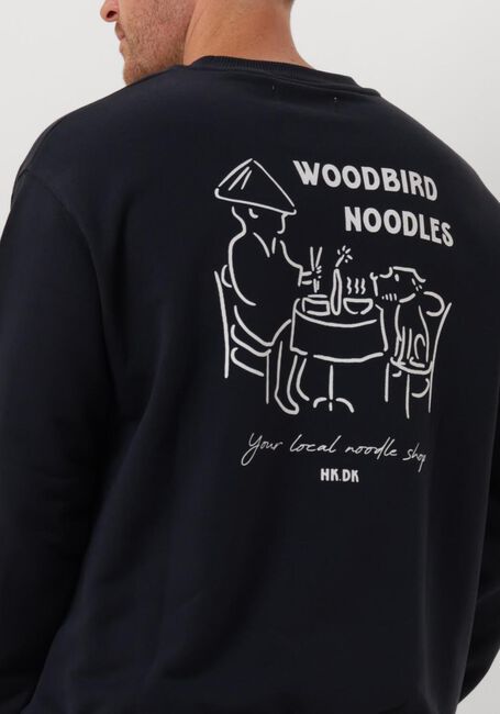 WOODBIRD Chandail WBCANE NOODLE CREW Bleu foncé - large