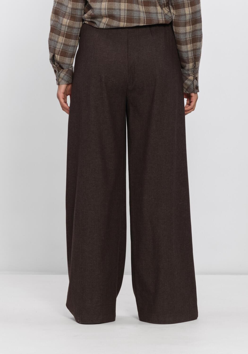 Bruine ELEH Wijde broek EFW260229 - large