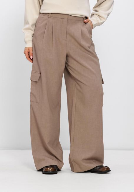 Lichtgrijze MSCH COPENHAGEN Broeken/jumpsuits MSCHZETA MICHELLE HW PANTS - large