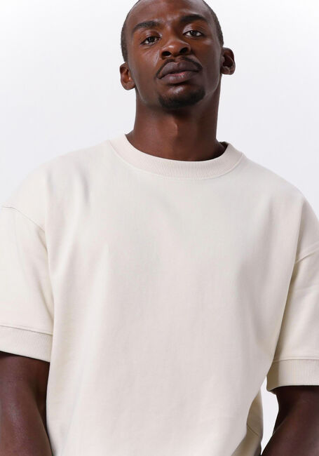 Ecru SELECTED MEN T-shirt SLHOVERSIZECORTON SS O-NECK TEE W - large